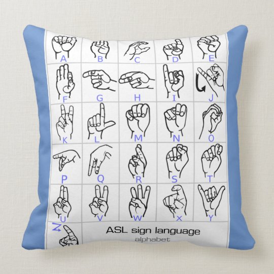 SIGN LANGUAGE ALPHABET pillow Zazzle.co.uk