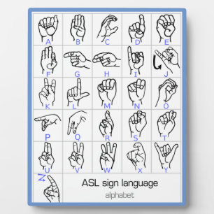 SIGN LANGUAGE ALPHABET plaque