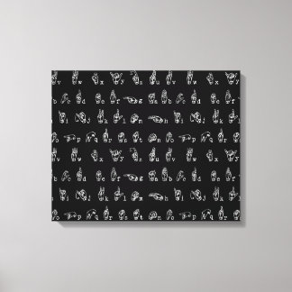Sign Language Alphabet // White on Black //