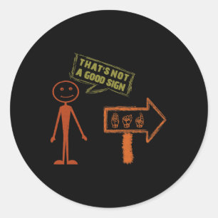 Sign Language ASL American Hand Talking Awareness  Classic Round Sticker