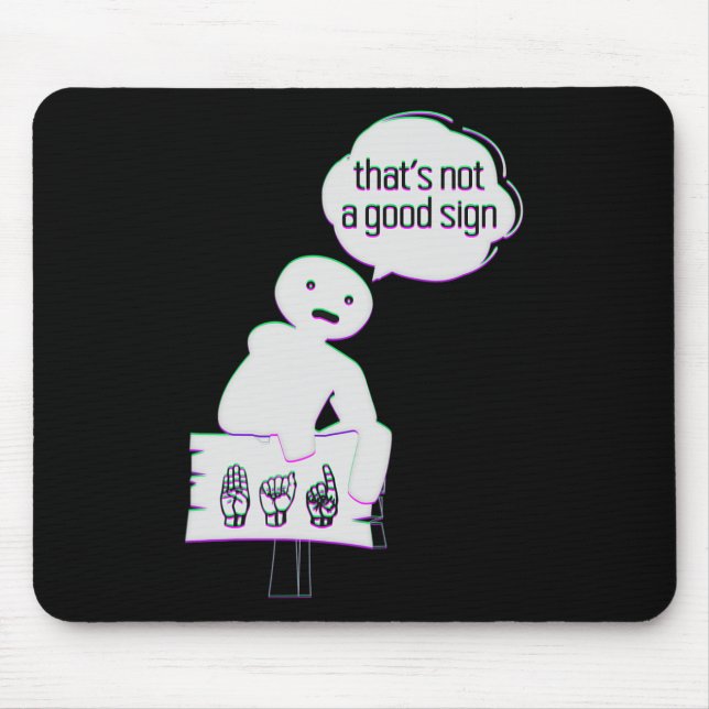Sign Language ASL American Hand Talking Awareness  Mouse Mat (Front)