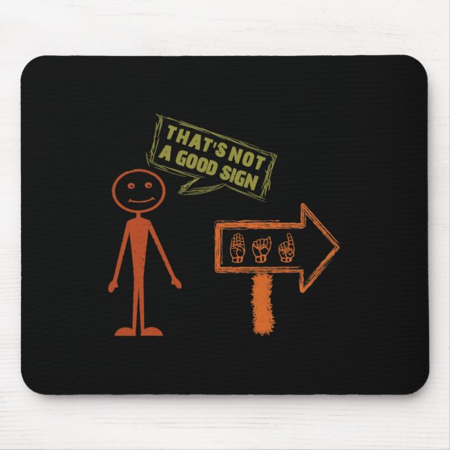 Sign Language ASL American Hand Talking Awareness  Mouse Mat (Front)