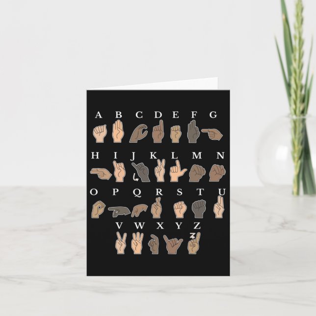 Sign Language Asl Hand Gesture Deaf Awareness  Card (Front)