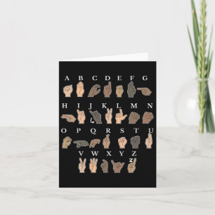 Sign Language Asl Hand Gesture Deaf Awareness Card