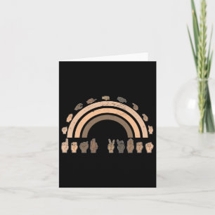 Sign Language Asl Hand Gesture Deaf Vibes Awarenes Card