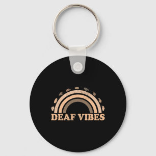Sign Language Asl Hand Gesture Deaf Vibes Awarenes Key Ring