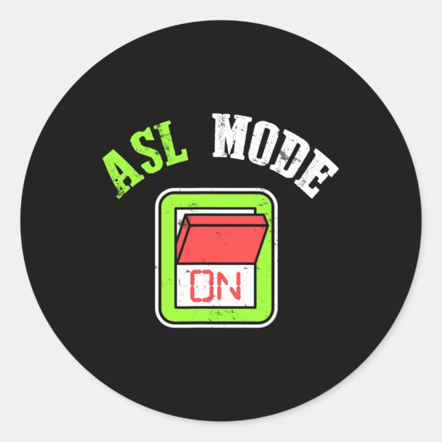 Sign Language Asl Im Deaf Awareness  Classic Round Sticker (Front)