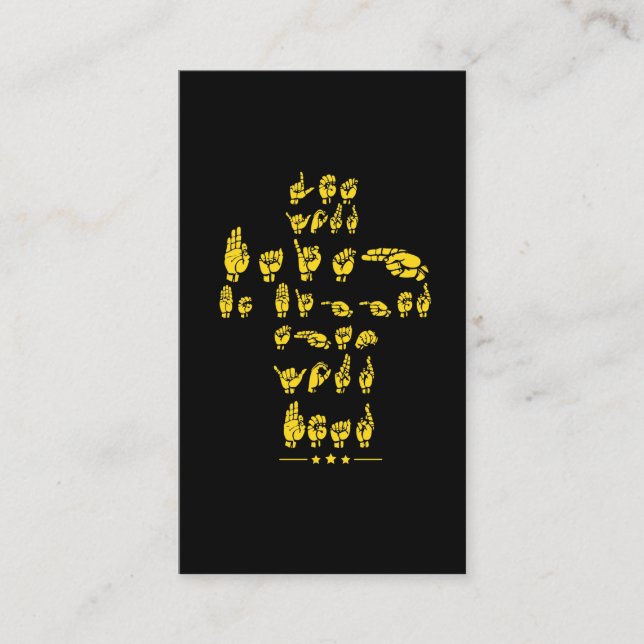 Sign Language - ASL Quote for Christians Business Card (Front)