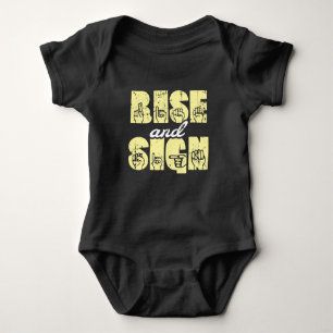 Sign Language ASL Rise and Sign Baby Bodysuit