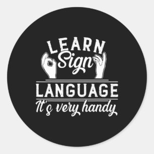 Sign Language Asl Teacher Deaf Awareness  Classic Round Sticker
