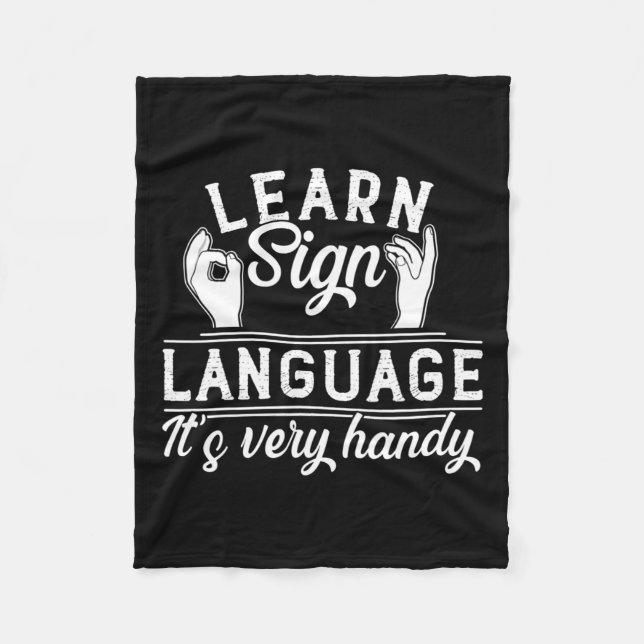 Sign Language Asl Teacher Deaf Awareness  Fleece Blanket (Front)