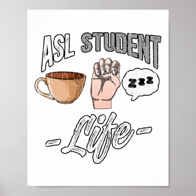 Sign Language Attire Deaf Awareness ASL Student Fu (Front)