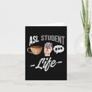 Sign Language Attire Deaf Awareness ASL Student Fu Card