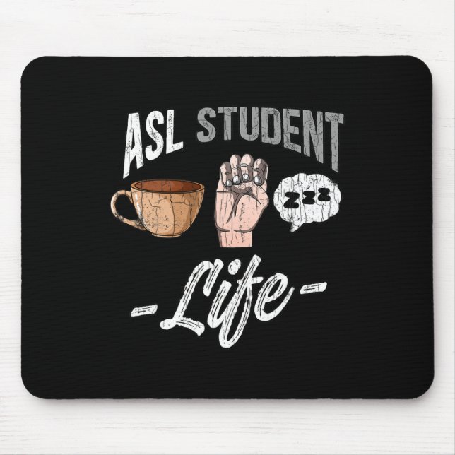 Sign Language Attire Deaf Awareness ASL Student Fu Mouse Mat (Front)