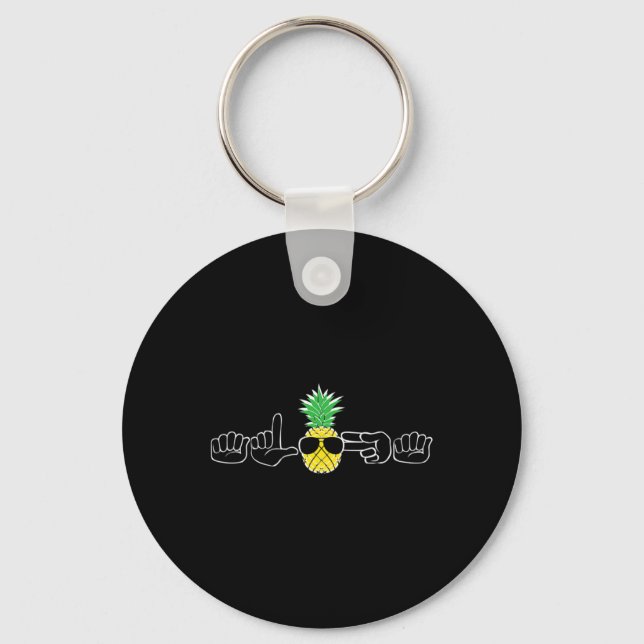 Sign Language Clothes Beach Deaf Signing Awareness Key Ring (Front)