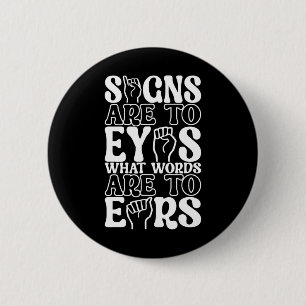 Sign Language Deaf Awareness 12 6 Cm Round Badge
