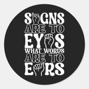 Sign Language Deaf Awareness 12  Classic Round Sticker