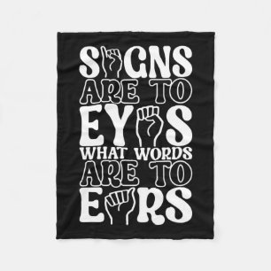 Sign Language Deaf Awareness 12 Fleece Blanket