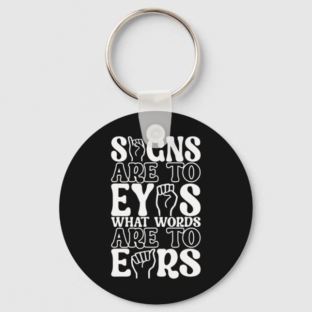 Sign Language Deaf Awareness 12  Key Ring (Front)