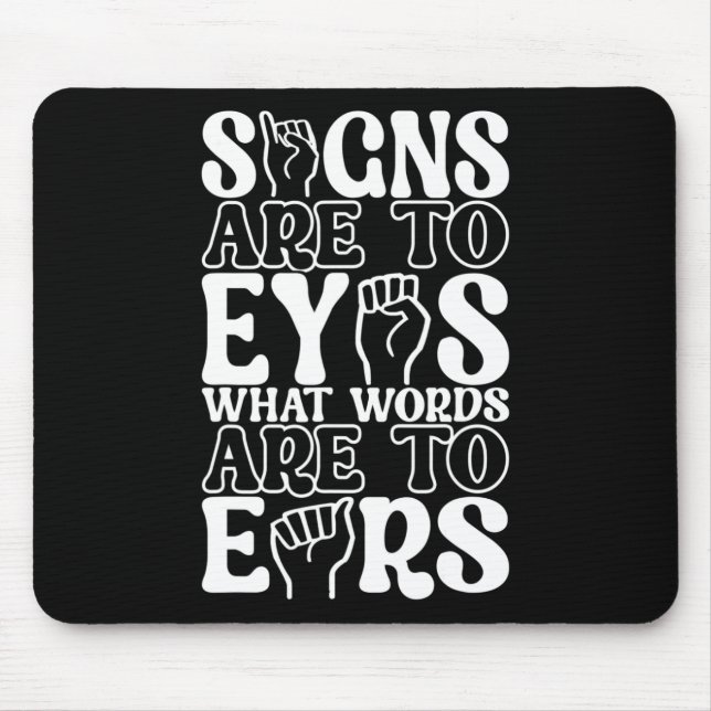 Sign Language Deaf Awareness 12  Mouse Mat (Front)