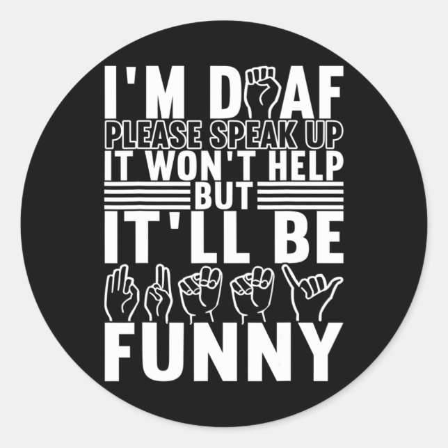Sign Language Deaf Awareness 13  Classic Round Sticker (Front)