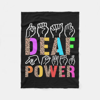 Sign Language Deaf Awareness 3 Fleece Blanket