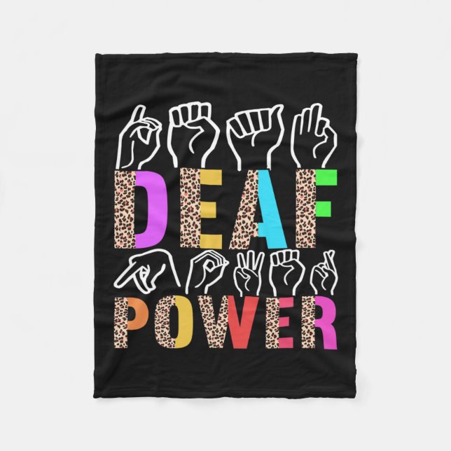 Sign Language Deaf Awareness 3  Fleece Blanket (Front)