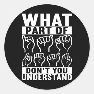 Sign Language Deaf Awareness 7 Classic Round Sticker