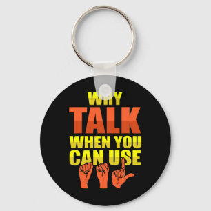 Sign Language Deaf Awareness and ASL Key Ring