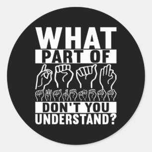 Sign Language Deaf Awareness Classic Round Sticker