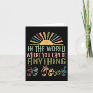 Sign Language Deaf Awareness Kindness Asl Language Card