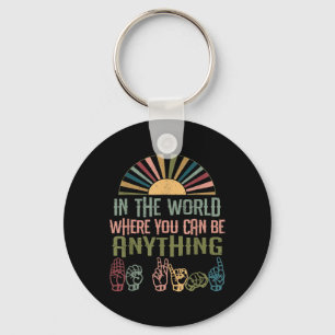 Sign Language Deaf Awareness Kindness ASL Language Key Ring