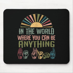 Sign Language Deaf Awareness Kindness ASL Language Mouse Mat
