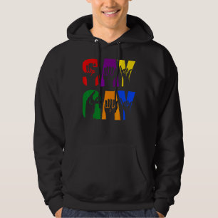 Sign Language Hand Asl Say Gay Lgbt Right Florida Hoodie