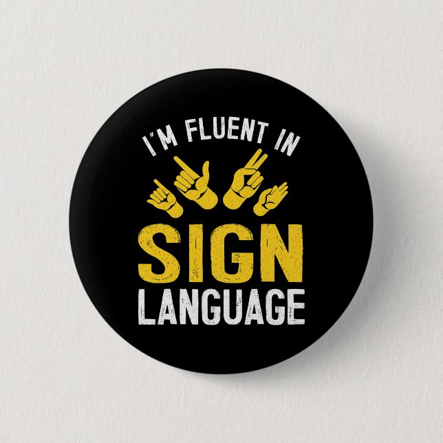 Sign Language Hand Interpreter Asl Deaf Awareness  6 Cm Round Badge (Front)