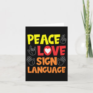 Sign Language Hand Interpreter Asl Deaf Awareness  Card
