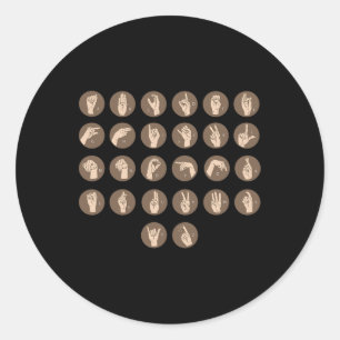 Sign Language Hand Interpreter Asl Deaf Awareness  Classic Round Sticker