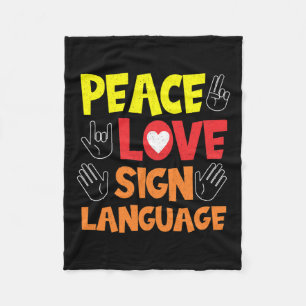 Sign Language Hand Interpreter Asl Deaf Awareness Fleece Blanket