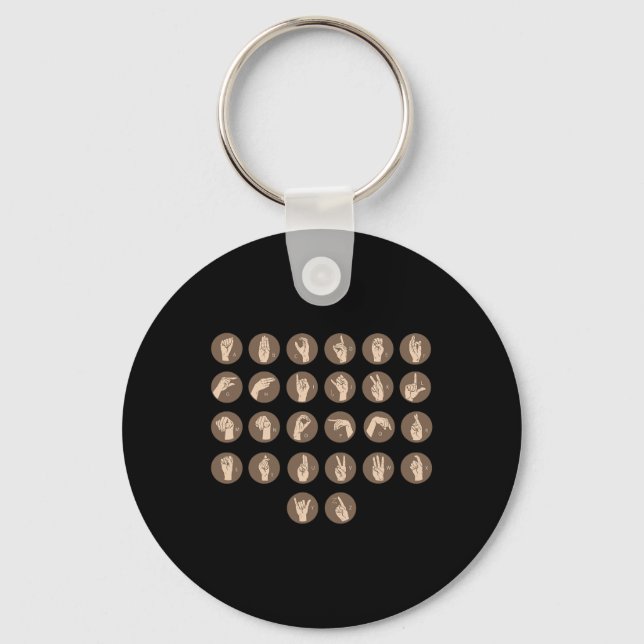 Sign Language Hand Interpreter Asl Deaf Awareness  Key Ring (Front)