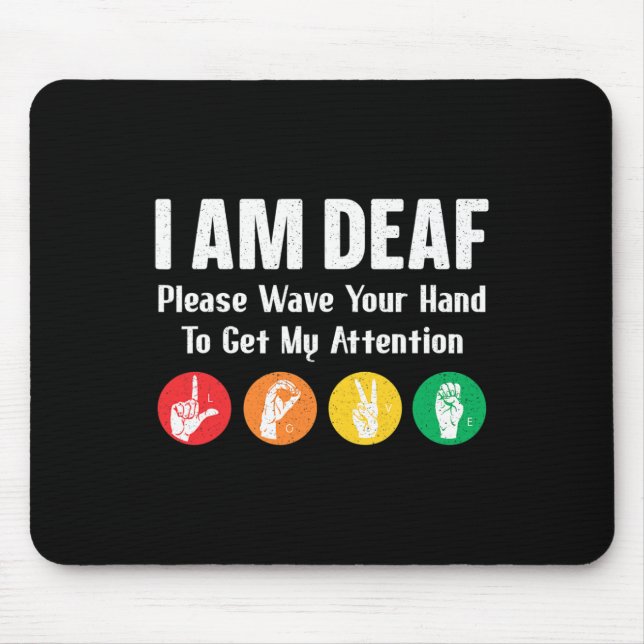 Sign Language Hand Interpreter Asl Deaf Awareness  Mouse Mat (Front)