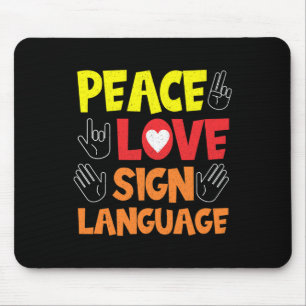 Sign Language Hand Interpreter Asl Deaf Awareness Mouse Mat