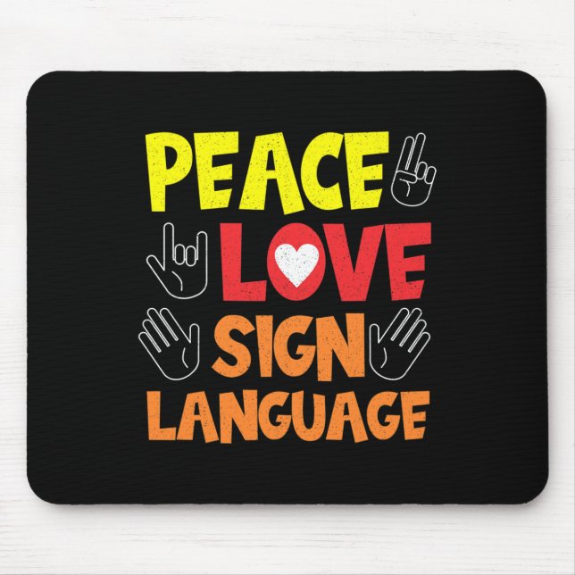 Sign Language Hand Interpreter Asl Deaf Awareness  Mouse Mat (Front)