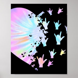 Sign Language Heart Support Trendy Deaf Awareness 