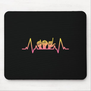 Sign Language Heartbeat Tee Teacher Deaf Awareness Mouse Mat