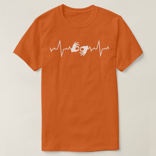 Sign Language Heartbeats T-Shirt (Design Front)