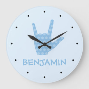Sign Language I Love You Boys Name Clock