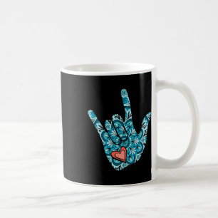 Sign Language I Love You Gesture Heart Deaf Awaren Coffee Mug