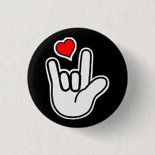 Sign Language I Love You Sign 3 Cm Round Badge