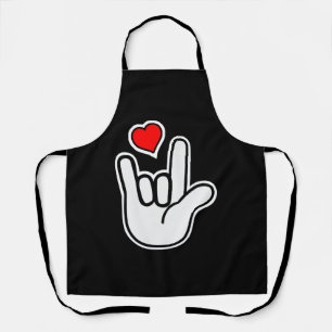 Sign Language I Love You Sign Apron