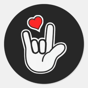 Sign Language I Love You Sign Classic Round Sticker